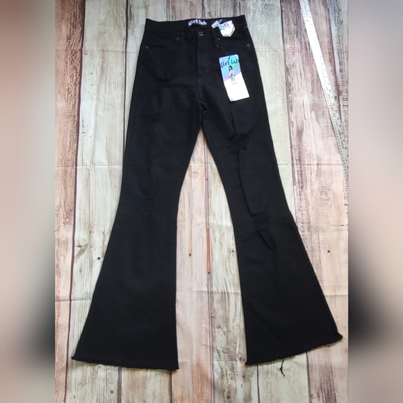 gir lish Denim - Jeans Gir lish  Black Ripped Wide Leg New With Tags High Rise Size 5/27 New